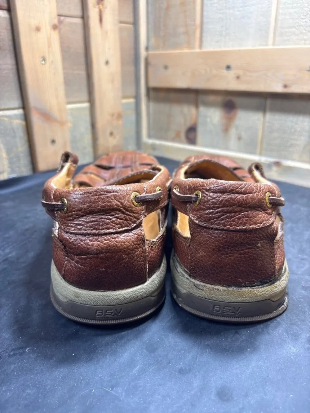 Sperry Top-Sider 0579078 Brown Woven Leather Loafer Sandals Mens Size US 11